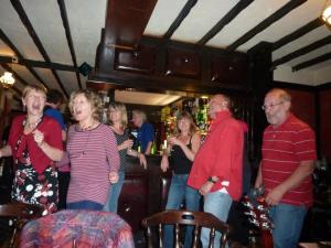 That Kay and that Jac enjoying themselves far too much. Bennetts Bar, Fishguard Festival, 2012